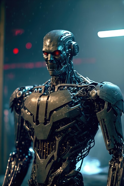 Fusão robótica de Terminator e Blame com acabamento fosco em preto azeviche