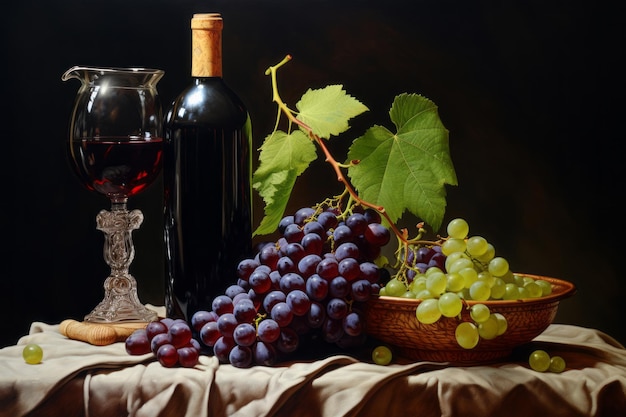 La Fusión Artística Botella y Uvas en 32