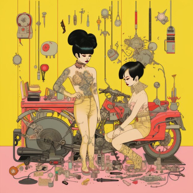 La fusión artística 'Rockabilly Mechanic' por Michael DeForge Christopher Corr Hsiao Ron Cheng We También está incluido en el elenco.