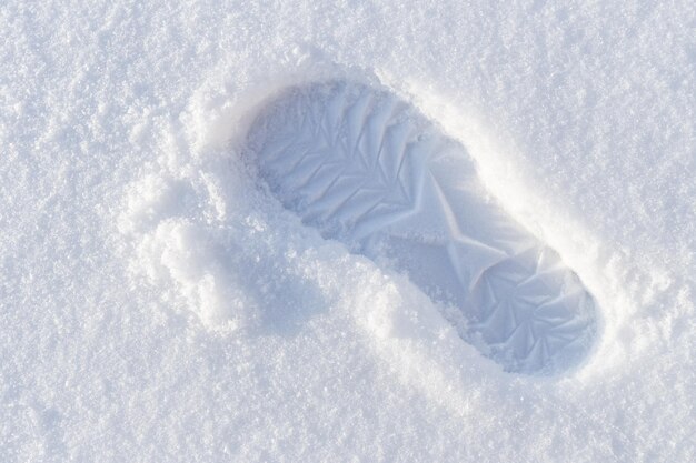 Foto fußabdruck im schnee