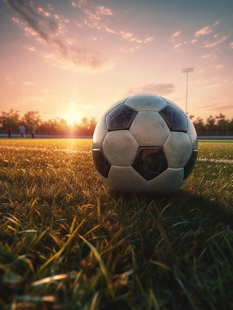 Foto fußball auf dem spielfeld