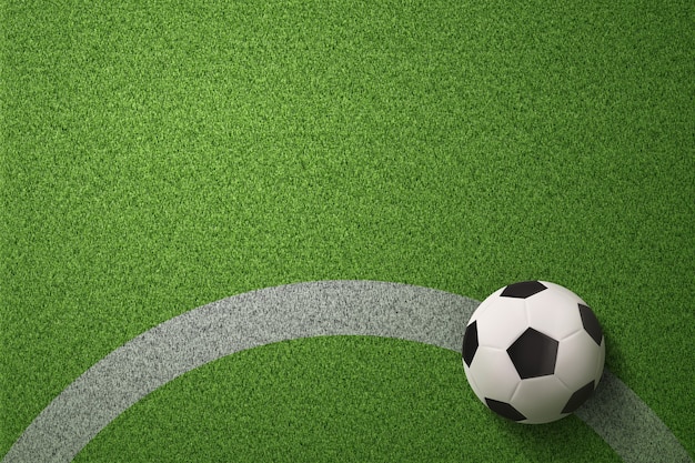 Fußball auf Fußballplatzhintergrund