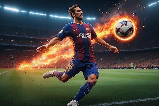 Fußball-Ball-Flammen-Spiel Bewegungsmagie