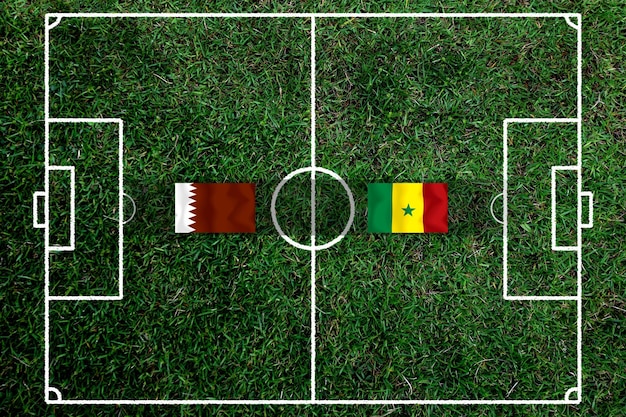 Fußball-Cup-Wettbewerb zwischen dem nationalen Katar und dem nationalen Senegal