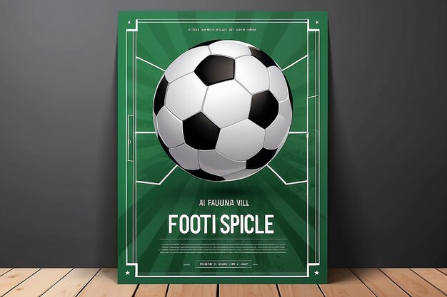 Foto fußball flyer poster design sport einladung vektor bearbeitbare vorlage