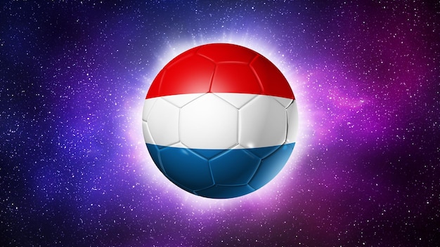 Fußball-Fußballball mit niederländischer Flagge Weltraum-Hintergrund-Illustration