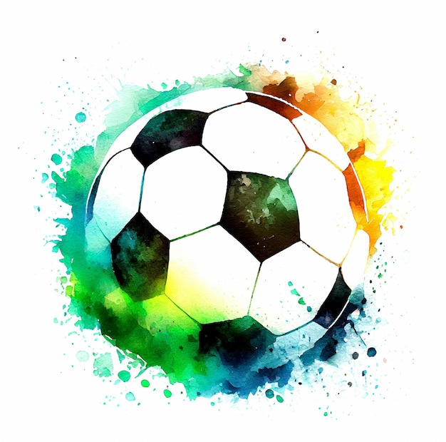 Fußball handgezeichnete Aquarellillustration Meisterschaft