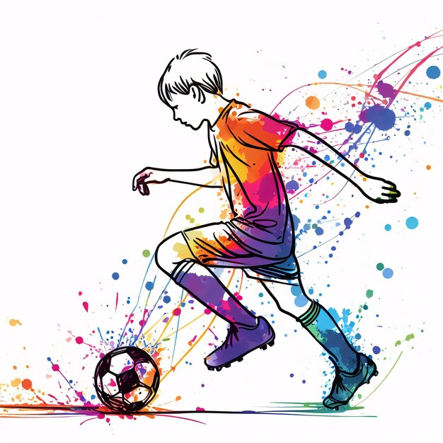 Foto fußball-illustration für jugendliche