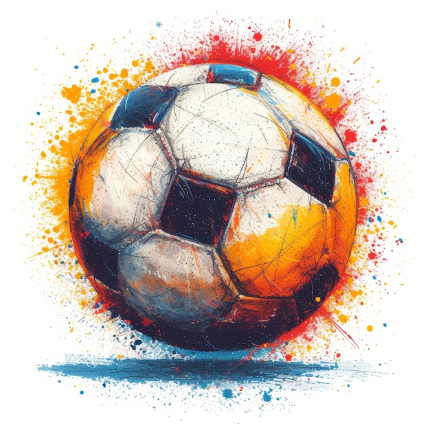 Foto fußball-illustration sportdesign generative ki.