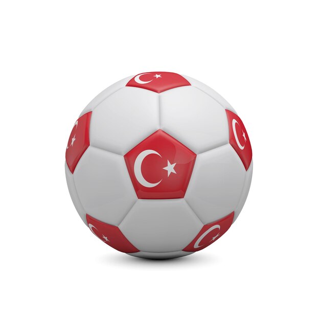 Fußball mit türkischer Flagge 3D-Rendering