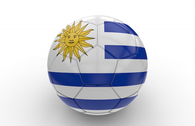 Foto fußball mit uruguay-flagge