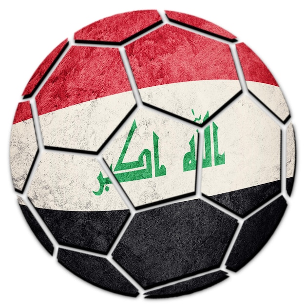 Fußball nationale irakische Flagge. Irak-Fußball.