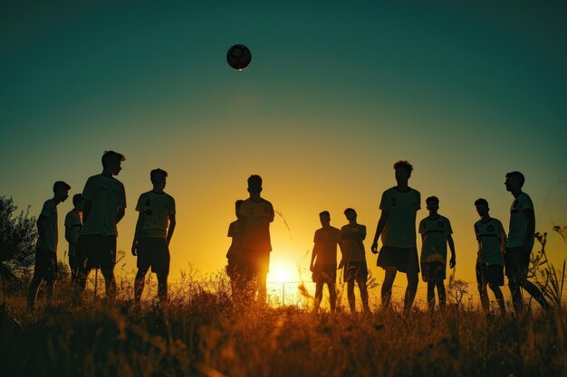 Fußball- oder Fußballspieler beim Meisterschaftsspiel Generative KI