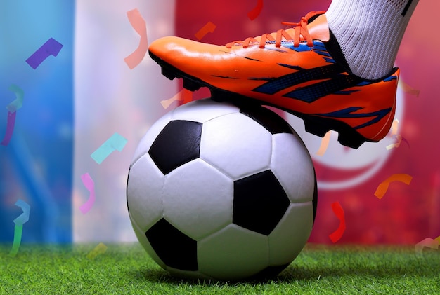 Fußball-Pokalwettbewerb zwischen dem nationalen Frankreich und dem nationalen Tunesien