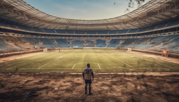 Fußball spielt auf einem Stadion