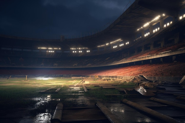 Fußball verlassenes Stadion Generieren Sie Ai
