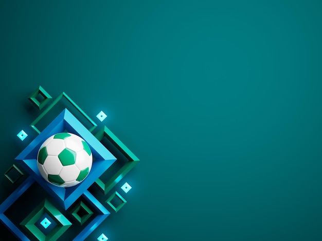Fußballball 3D-Objekt 3D-Illustration grafisches Hintergrundelement Sport abstrakt