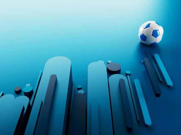 Fußballball 3D-Objekt 3D-Illustration grafisches Hintergrundelement Sport