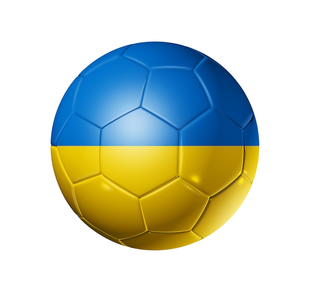 Fußballfußball mit Ukraine-Flagge