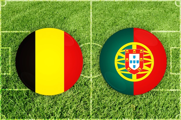 Fußballspiel Belgien gegen Portugal