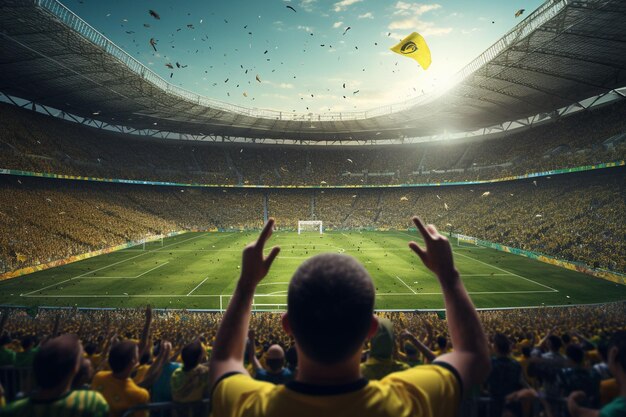 Fußballspiel in einem vollen Stadion, das Generative ai veranschaulicht