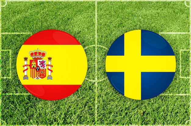 Fußballspiel Spanien gegen Schweden