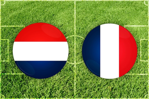 Fußballspiel zwischen den Niederlanden und Frankreich
