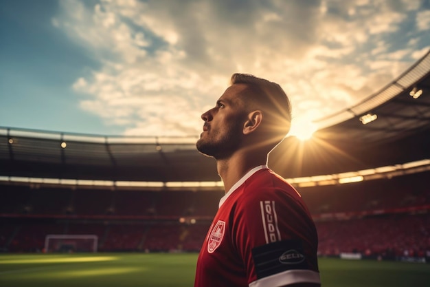 Fußballspieler im Stadion