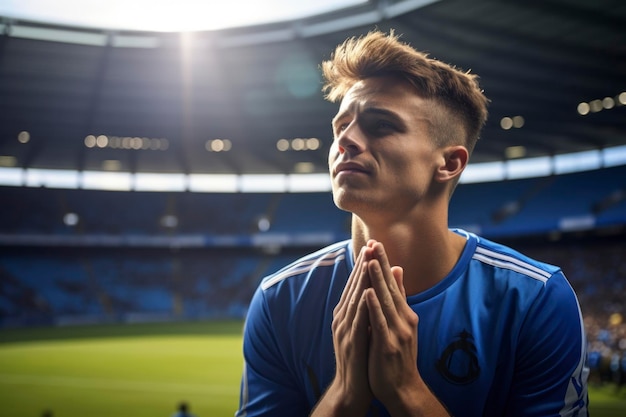 Fußballspieler im Stadion