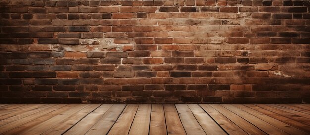 Fußboden aus Ziegeln und Wand aus Holz