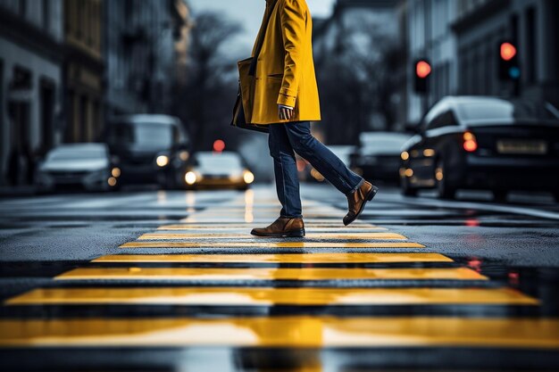 Fußgängerüberweg auf der Straße für generative KI zur Fußgängersicherheit