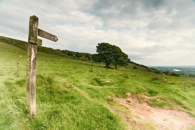 Fußwegschild im Peak District