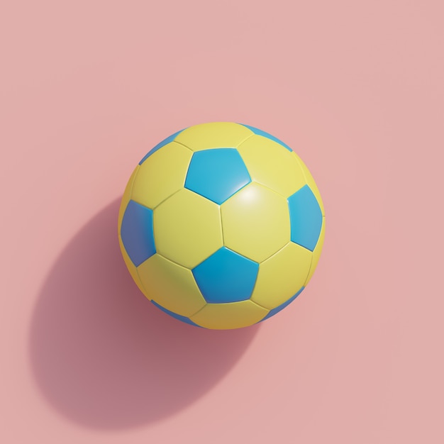 Foto fútbol amarillo sobre rosa