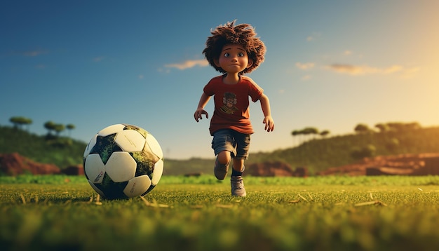 fútbol pixar estilo animación creativa 3d