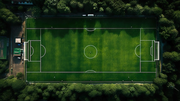 futebol ou futebol gate closeup com grama verde e fãs atrás do estádio de futebol tema desporto digital 3D ilustração design meu próprio