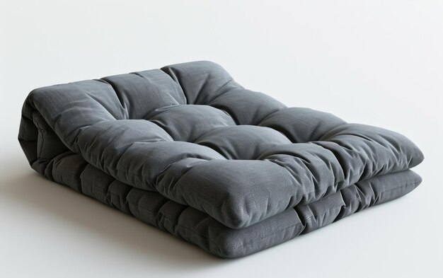 Futon en Gris Oscuro für ein Dormitorio Elegante Sobre Fondo Blanco