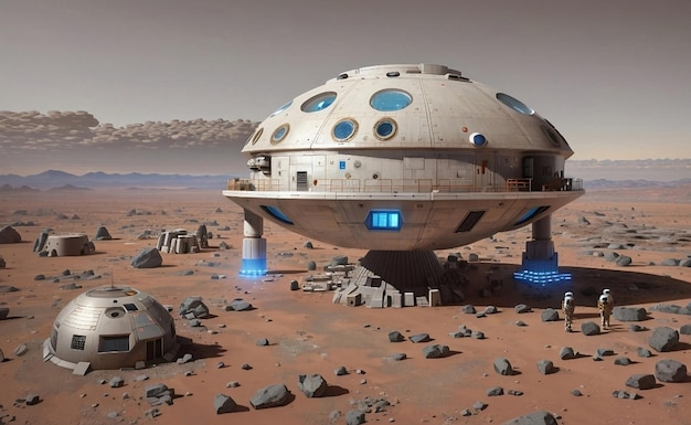 Futura base de alta tecnología en Marte para humanos