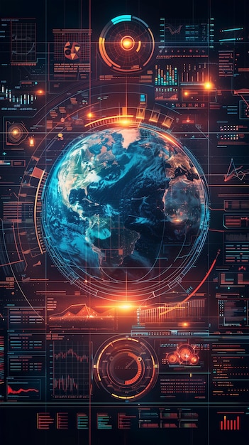 Futura red de comunicación global holográfica de la tierra innovación de alta tecnología