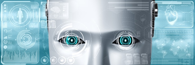 Futura tecnología médica controlada por robot de IA mediante aprendizaje automático