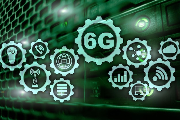 Futuras comunicaciones Tecnología rápida Concepto de conexión de red 6G Tecnología inalámbrica móvil de alta velocidad