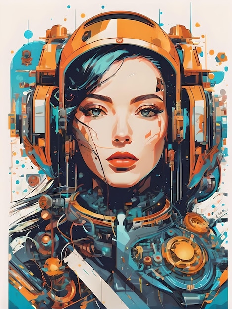 Foto future femme renderings artísticas de meninas cyberpunk e sua beleza