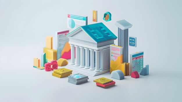 Foto futureproof 3d banking icon resilient conceito de desenho animado inovador e adaptável para tecnologia