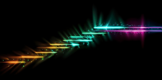 Futurista abstracto fondo colorido con brillantes líneas de neón eléctrico brillante luz