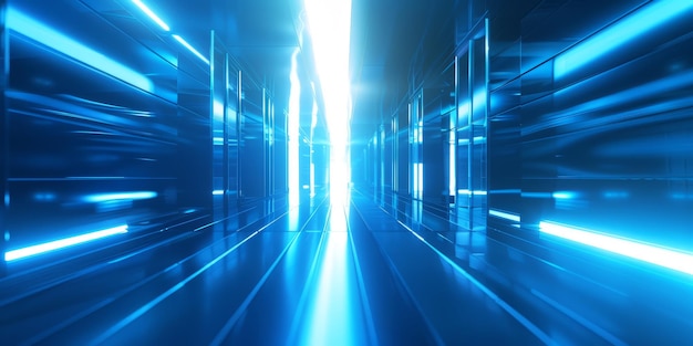 Futurista abstrato fundo elétrico raios azuis elegante luz parede interior