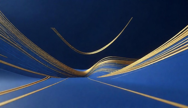 Foto futurista blue gamer backrgound con líneas doradas textura abstracta 17