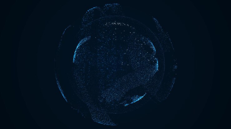Futurista Global internacional Tecnología de mapas del mundo Red de negocios Fondo de flujo Internet virtual