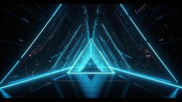 Futurista HUD triângulo túnel ilustração VJ 4K Neon motion graphics para LED