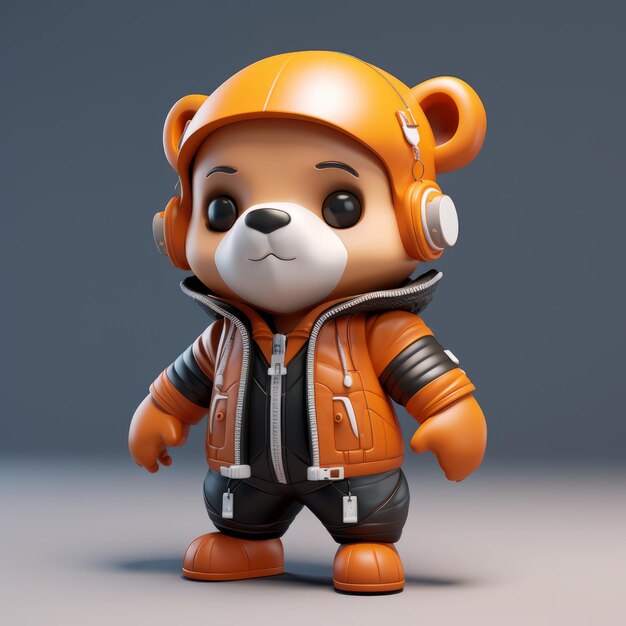 Futurista oso de peluche chinapunk con diseño inspirado en el anime