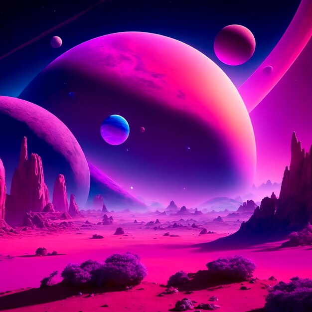 futurista planeta espacio escena scifi planeta rojo