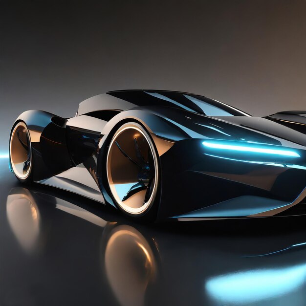 Futuristas ultra súper coches de una dimensión avanzada de un siglo